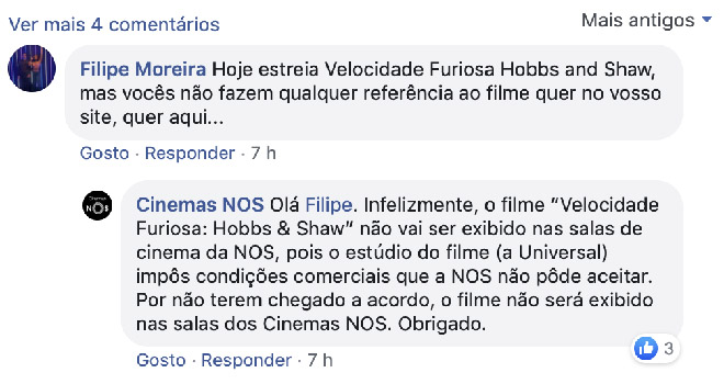 Velocidade Furiosa: Hobbs & Shaw” não será exibido nas salas dos Cinemas  NOS – Cinevisão