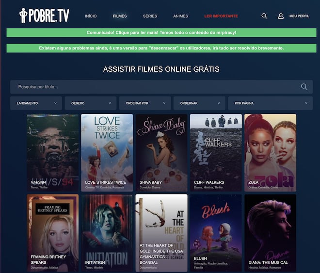 Alguém pode me dizer algum site pirata de séries e filmes? Tô